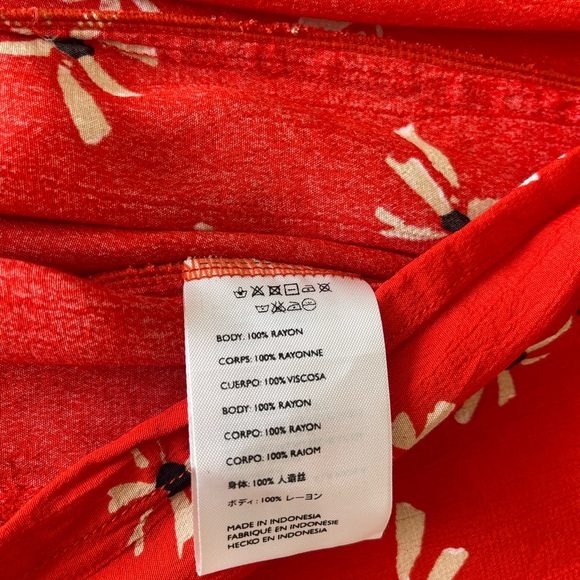 Anthropologie Faithfull the Brand Red Floral Midi Dress  wrap size xs - Picture 9 of 16